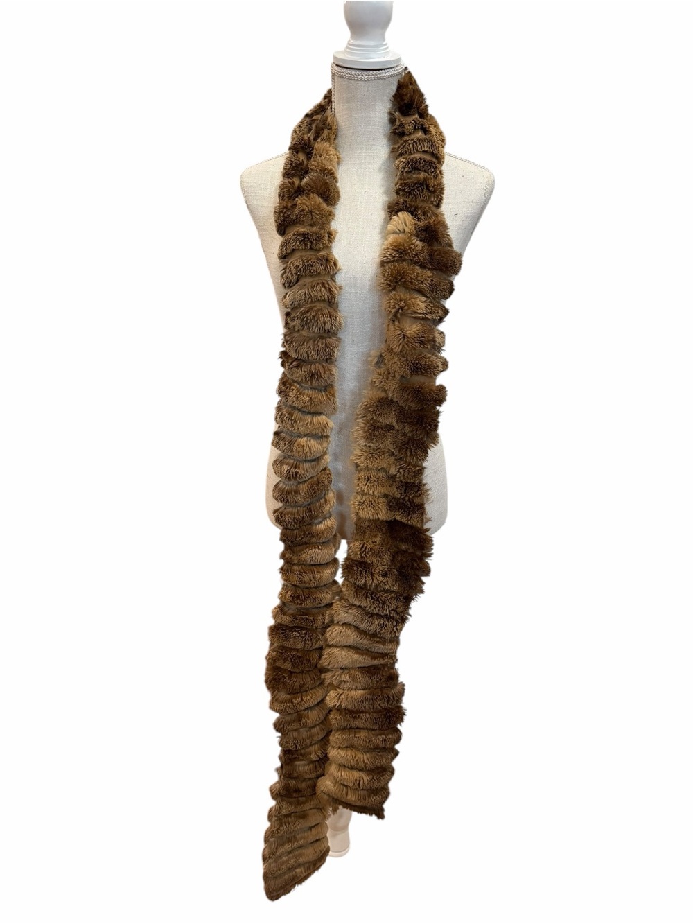 Fendi Extra Long Brown Fur Scarf With Certificate of Authenticity - Picture 6 of 7